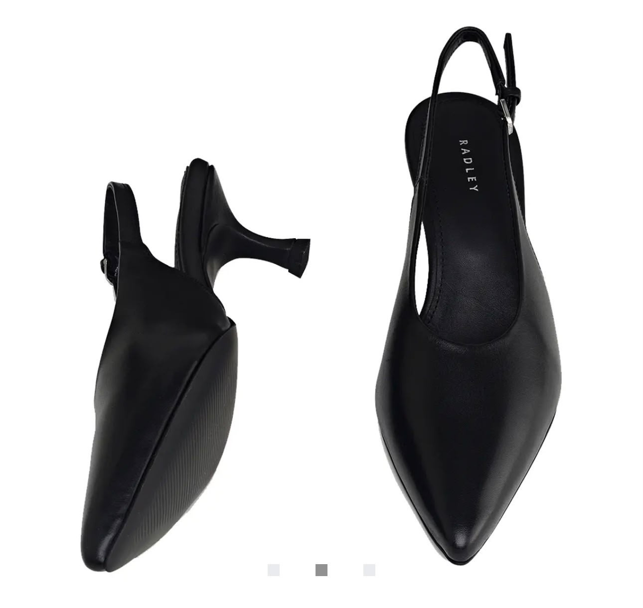 Radley Chiltern Crescent Heel Sling Back - Black - UK 7