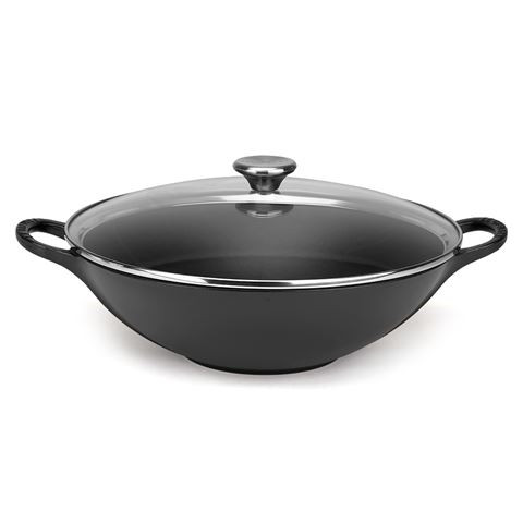 Le Creuset Wok Glass Lid - Black / Sample Sale/ No Box  - 32cm