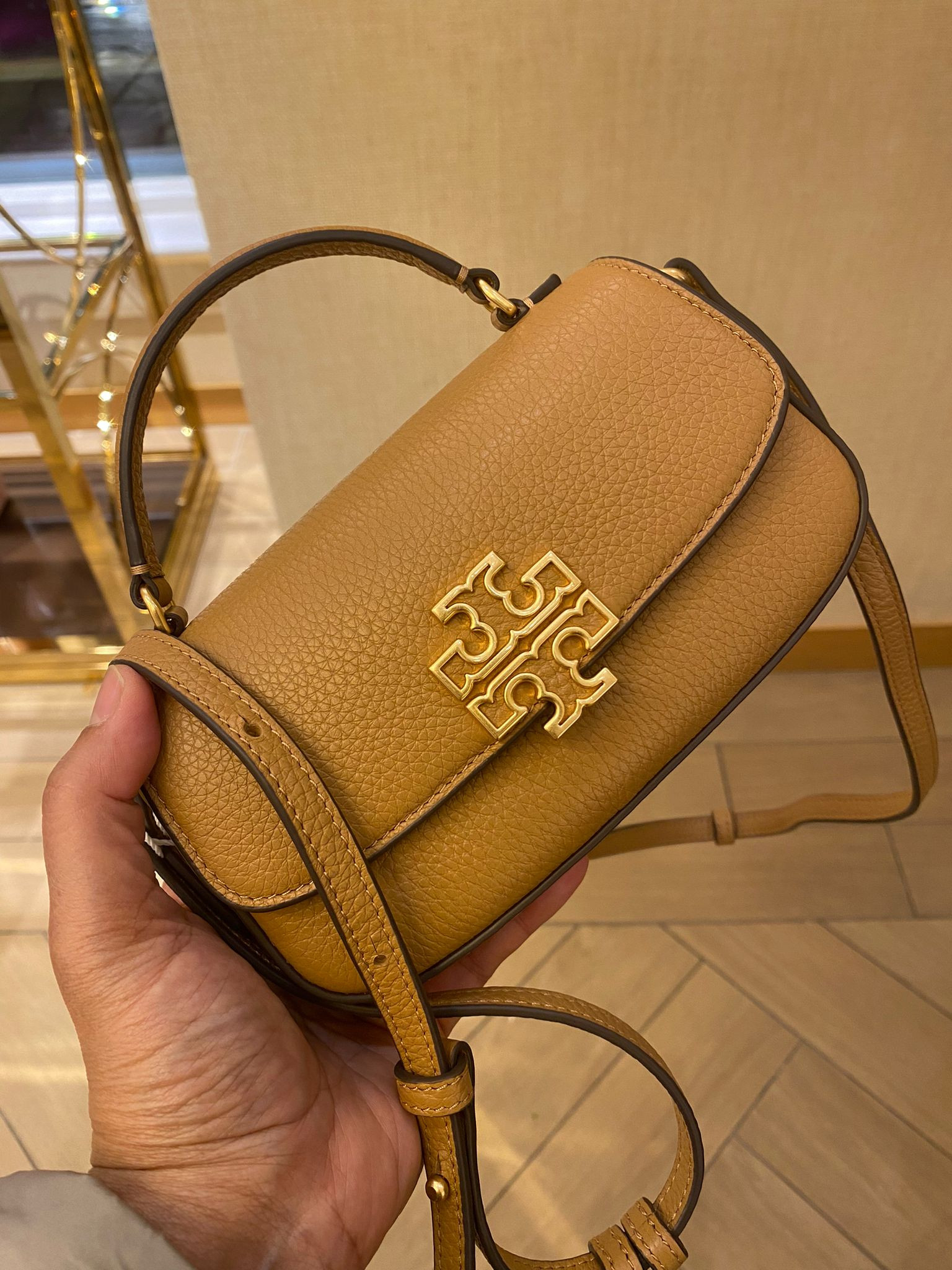 Tory Burch Britten Top Handle Crossbody - Tiramisu - Mini / 149645