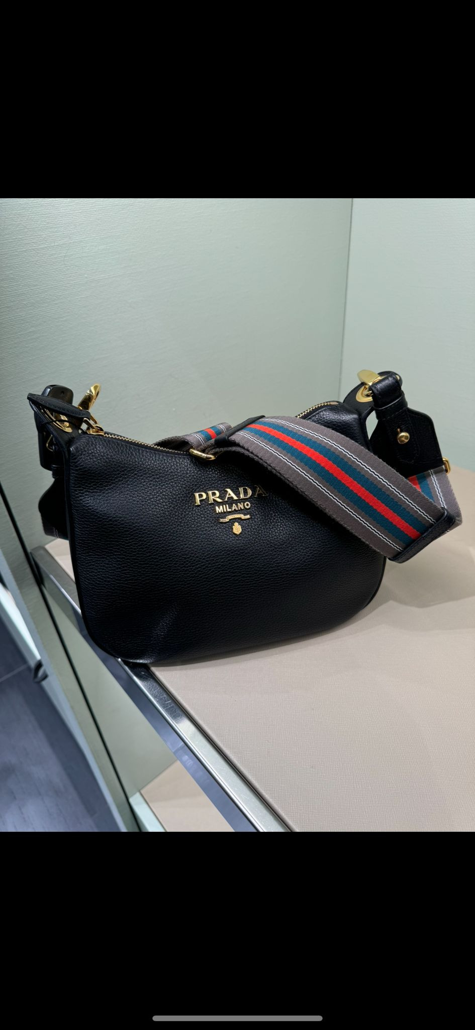 Prada 1bh089 - Black sacca in pelle - Small