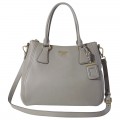 PRADA 1BC032 TOTE WITH LONG STRAP - ARGILLA - MEDIUM