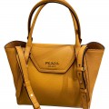 PRADA 1BA270 TOTE WITH LONG STRAP - OCRA - MEDIUM