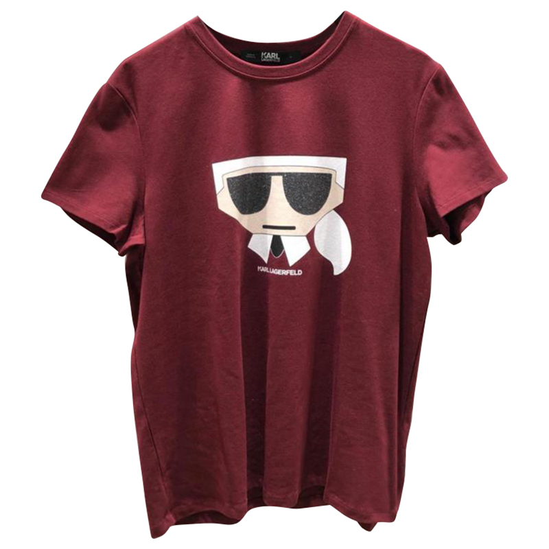 KARL LAGERFELD KOCKTAIL KARL TSHIRT - TAWNY PORT - SIZE XS