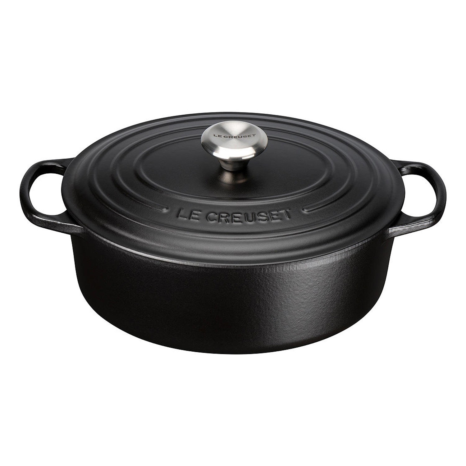 Le Creuset Signature Oval Casserole - Matt Black - 29 Cm