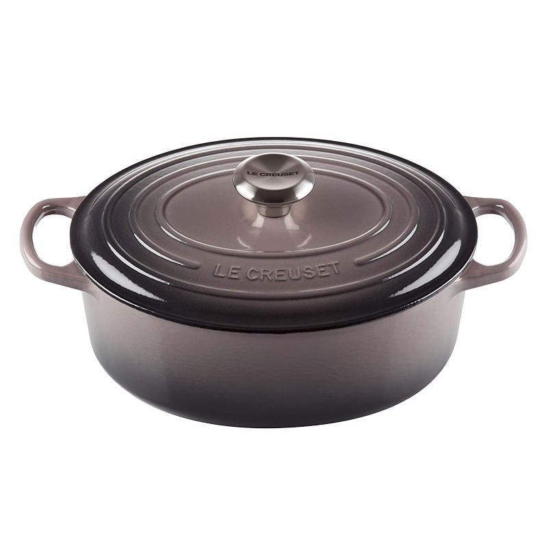 Le Creuset Signature Oval Casserole - Flint - 17cm (Sand Inner)