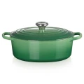 Le Creuset Signature Oval Casserole - Bamboo Green - 27cm