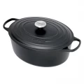 Le Creuset Signature Oval Casserole - Matte Black - 27cm (Black Inner)