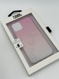 KARL LAGERFELD SIGNATURE IPHONE CASE - CLEAR - 12/12 PRO