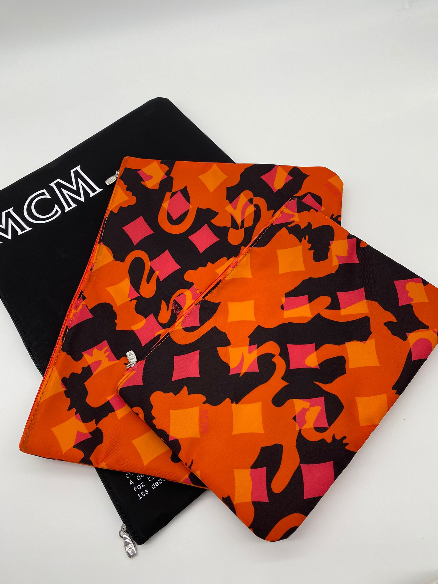 MCM Pouch - Orange/Como - Set of 3