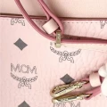 Mcm Pouch - Powder Pink - Medium With Long Strap