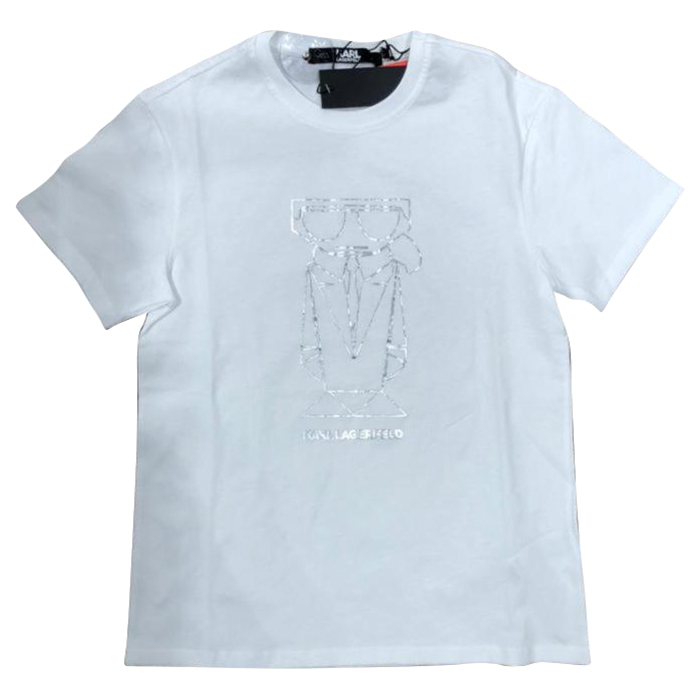 KARL LAGERFELD KOCKTAIL OVERSIZED TSHIRT 203W1727 - WHITE - SIZE L