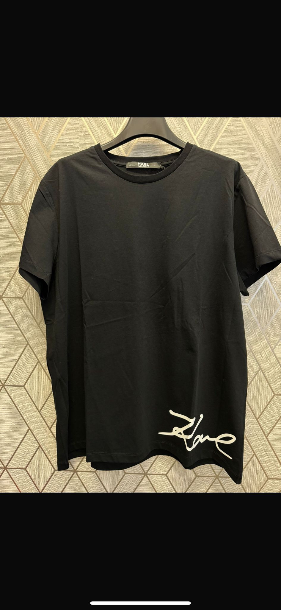 Karl Lagerfeld Signature Hem Tshirt - 23WW1726/Black - Size Xxl