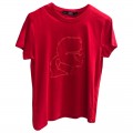 KARL LAGERFELD KAMEO EMBOSSED TSHIRT 203W1717 - BARBDS CHRY / RED - SIZE S
