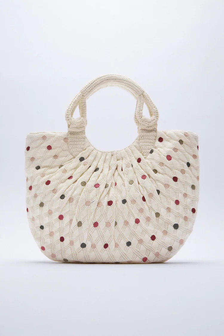 ZARA SHOULDER BAG/TOTE - POLKODOT - 30 X 40 X 2 CM