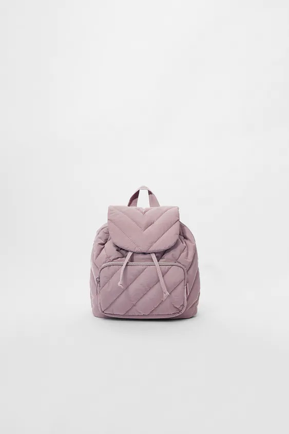 ZARA KIDS MINI QUILTED BACKPACK PURPLE  - ONE SIZE