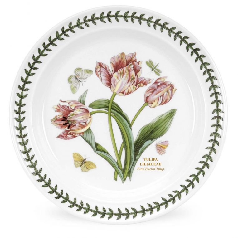 Portmeirion Botanic Garden Dinner Plate Seconds 10 Inch - Pink Parrot Tulip