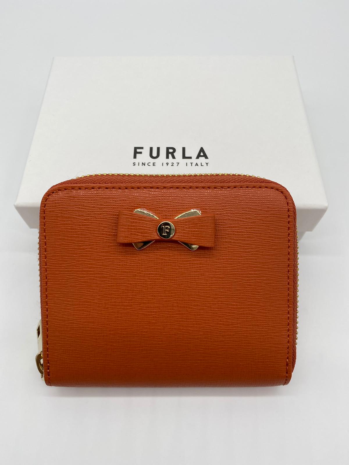 FURLA GLENDA ZIP AROUND 3D BOW PURSE - TAN H - SMALL