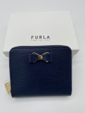 FURLA GLENDA ZIP AROUND 3D BOW PURSE - BLU - SMALL