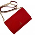 TORY BURCH EMERSON CHAIN WALLET / CROSSBODY - BRILLIANT RED - ONE SIZE