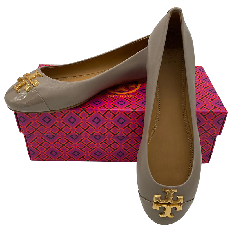TORY BURCH EVERLY BALLET 60226 - FRENCH GRAY - SIZE US 8.5