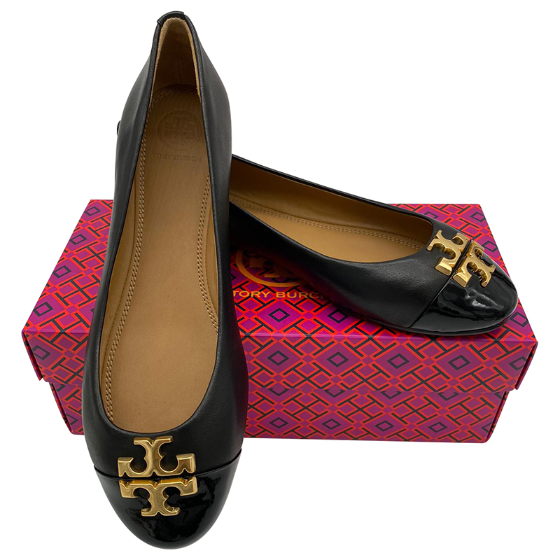 TORY BURCH EVERLY BALLET 60226 - PERFECT BLACK - SIZE US 8
