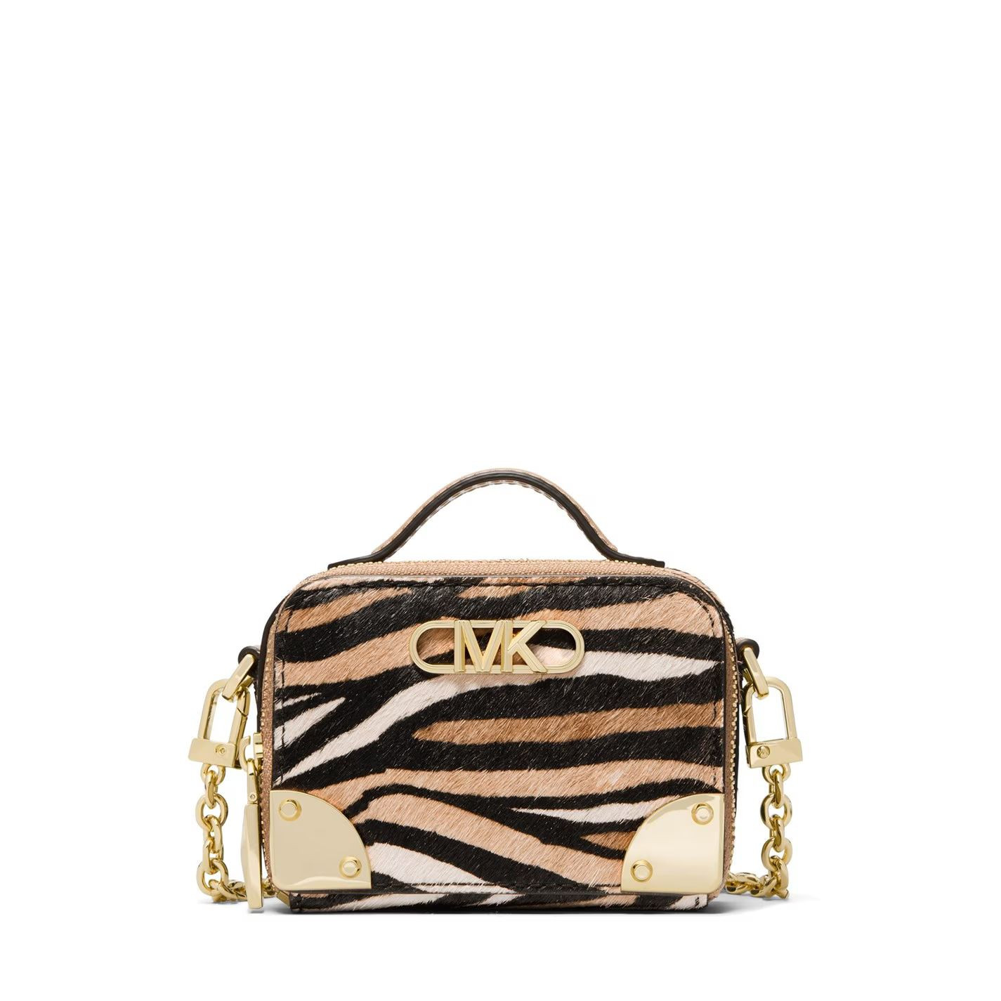 Michael Kors Estelle Micro Trunk Chain Crossbody - Camel Multi - 32F3G9EC0H / 10.5 X 7.5 X 4 CM