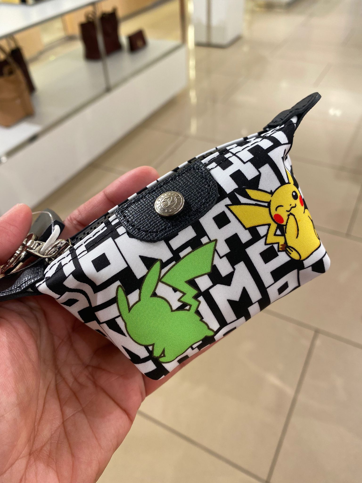 AzuraMart Longchamp Coin Purse Pokemon Black White One Size