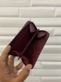 Longchamp Card Holder/Coin Purse - Maroon - One Size