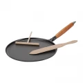 Staub Crepe/ Pancake Pan with Wooden Handle 1212823 - Black - 28cm