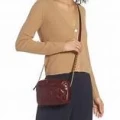 Tory Burch Fleming Soft Glazed Camera Crossbody - Royal Burgundy - One Size 80575