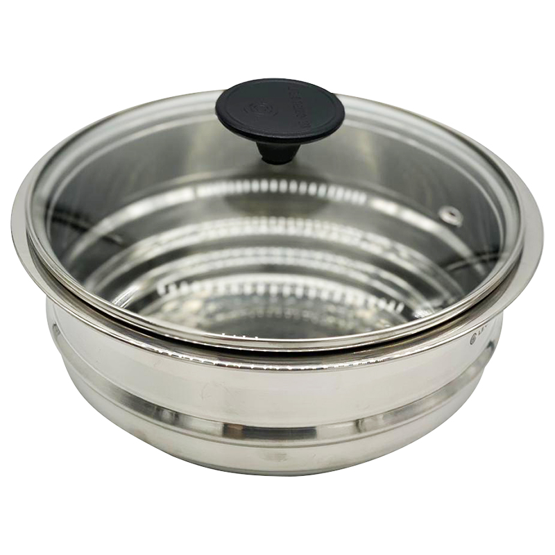 LE CREUSET MULTISTEAMER WITH GLASS LID