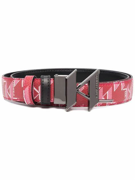 Karl Lagerfeld Reversible  Belt - Red/Black - Size M