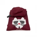 KARL LAGERFELD KOCKTAIL CHOUPETTE CROP HOODIE 208W1804 - MAROON - SIZE L