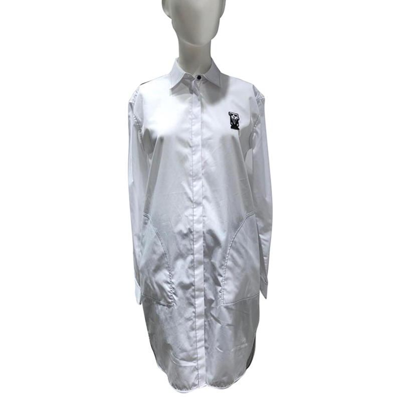 KARL LAGERFELD KOCKTAIL POPLIN SHIRT DRESS 203W1301 - WHITE - SIZE M / 42