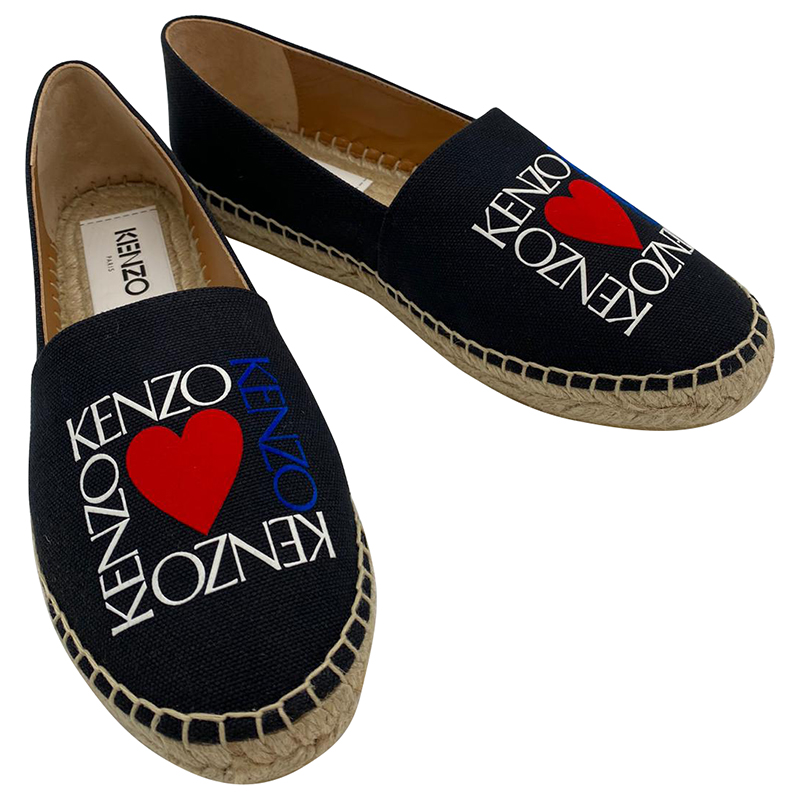 KENZO ESPADRILLE CLASSIC VALENTINE F952ES180F8899 - BLACK - EUR 37