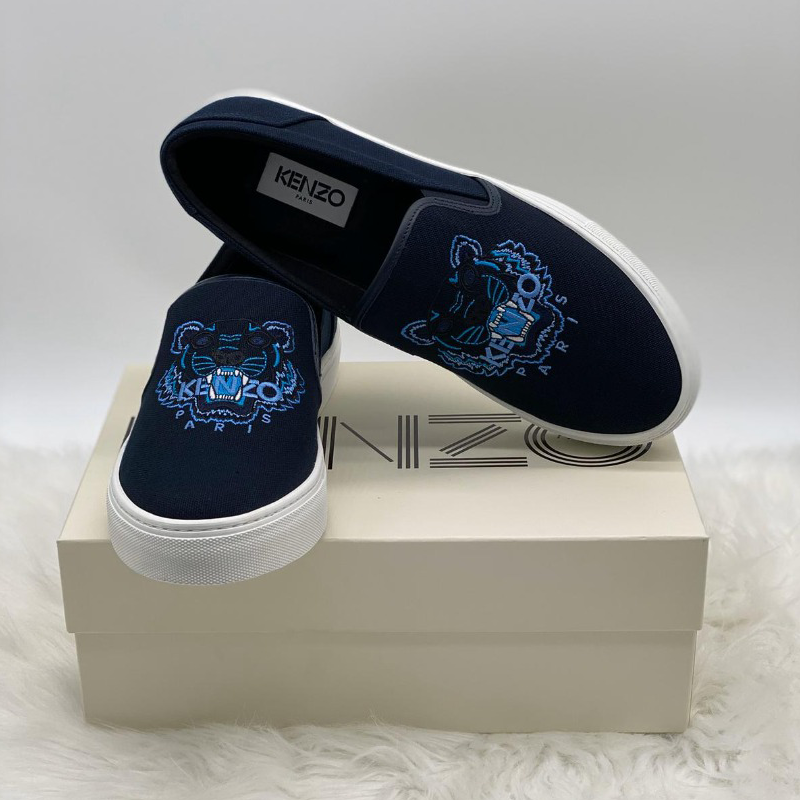 Kenzo Slip On Cotton Canvas - Dark Blue - Eur 42