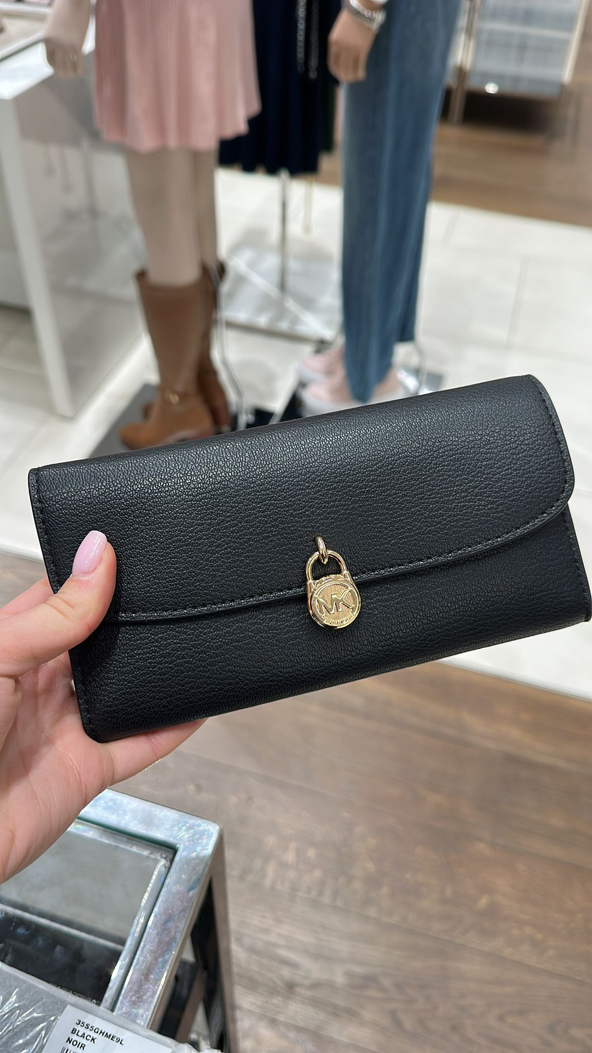 MICHAEL KORS HAMILTON PURSE - BLACK - 19 X 9 CM / 35S5GHME9L