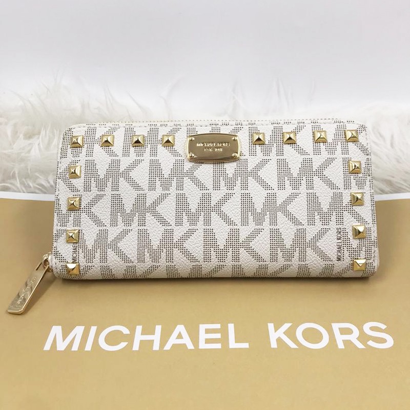 Michael Kors Charlotte Signature Leather Large Top Zip Tote Handbag Bag ( Vanilla) - Walmart.com