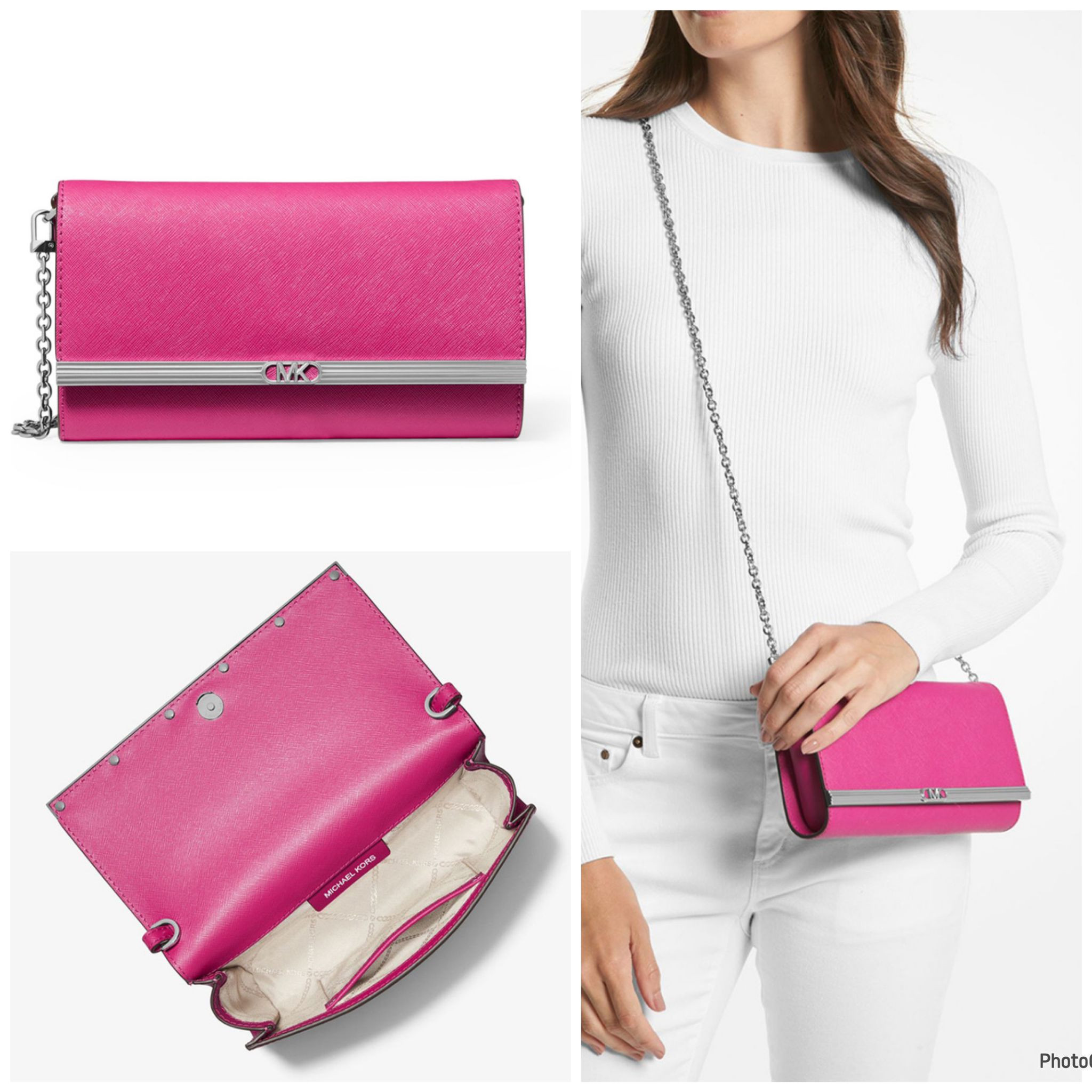 Michael kors pink clutch best sale