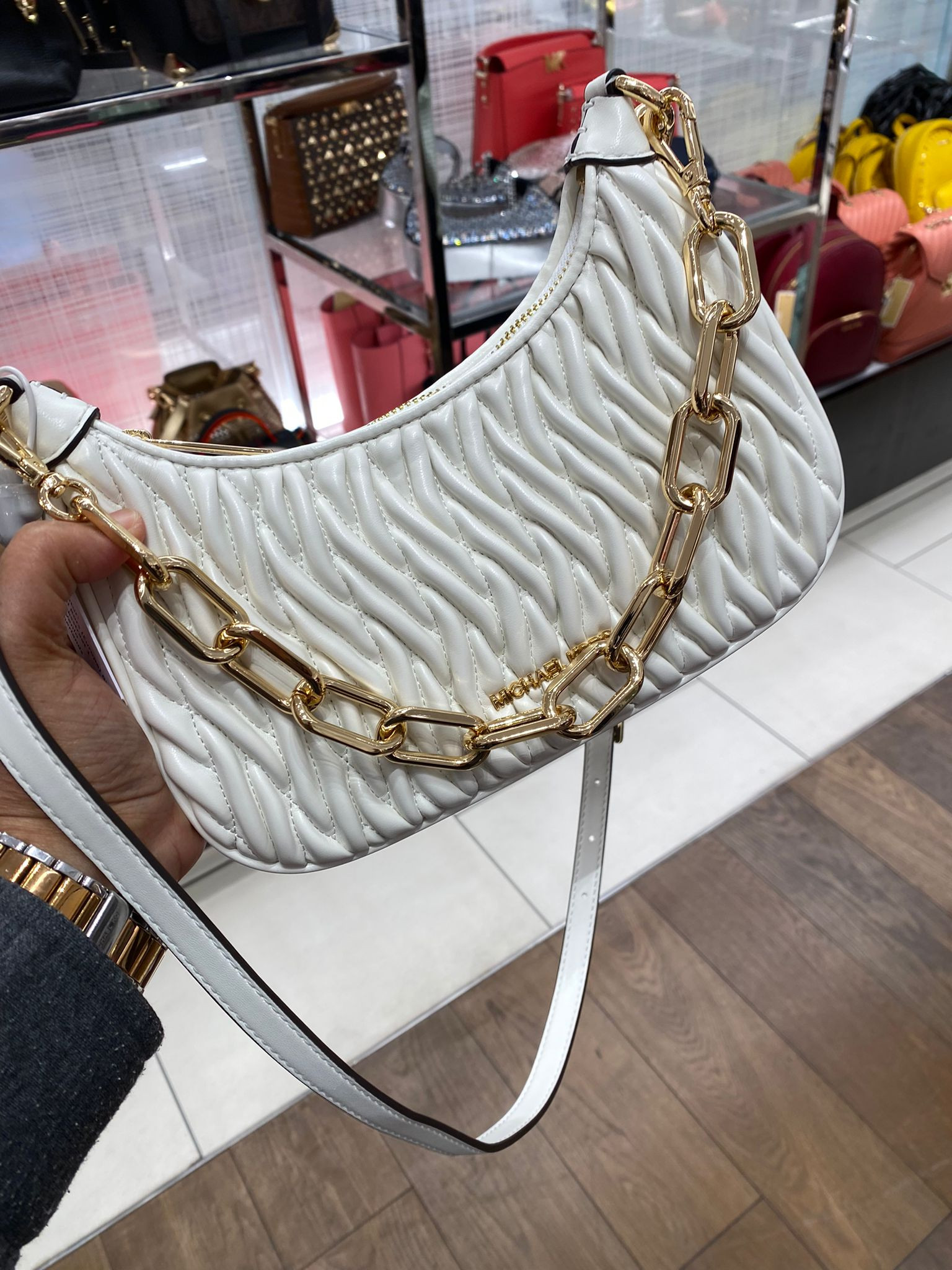 Michael kors best sale optic white crossbody