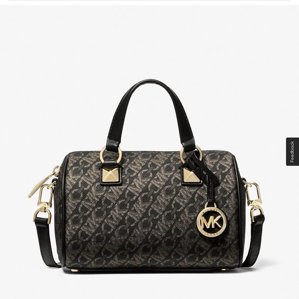 Michael Kors Duffle Bag Crossbody - Black/Pale Gold - 32F4GGYC1B / 18 X 12 X 9 CM