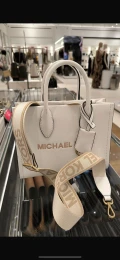 Michael Kors Mirella Top Handle with long strap - Optic White - 35S4G7ZC5L / 25 x 20 x 9 cm