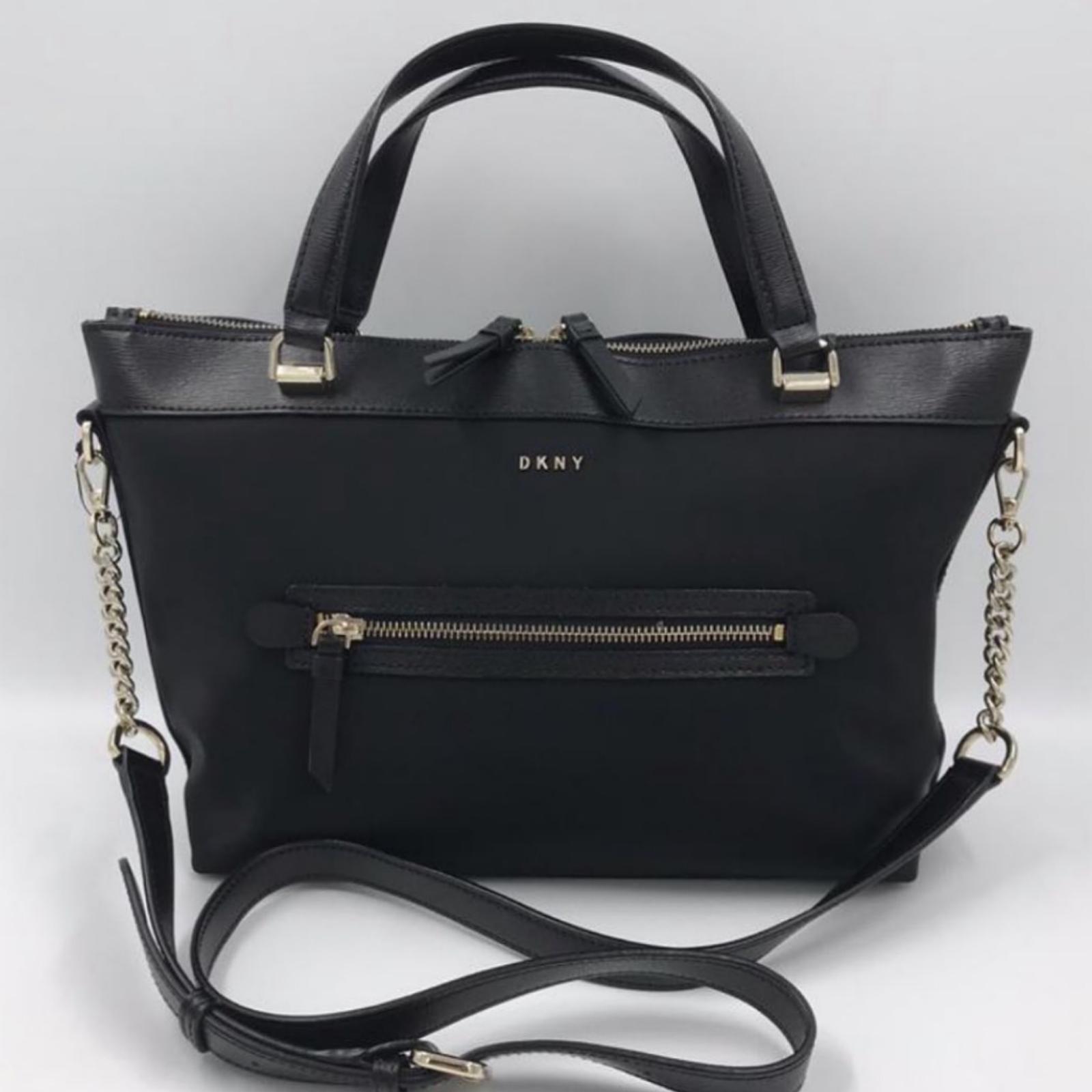 DKNY TOTE WITH LONG STRAP - BLACK - R3171102