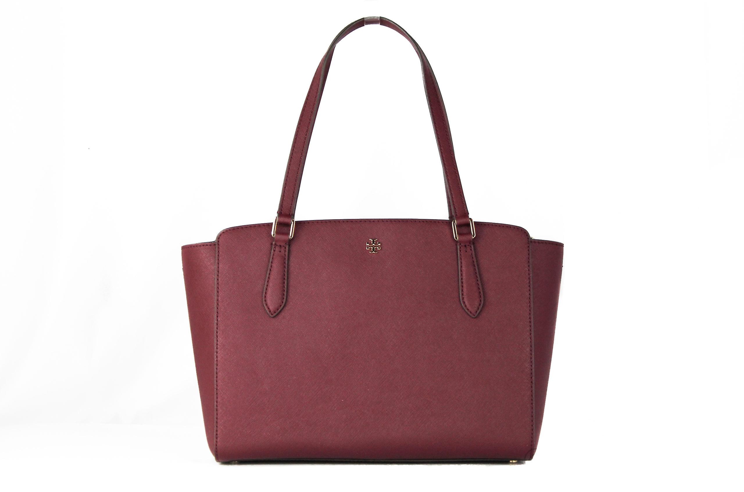 AzuraMart - Tory Burch Emerson Tote With Long Strap - Claret - Small 64188
