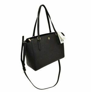 Tory Burch Emerson Small Top Zip Tote in Black 