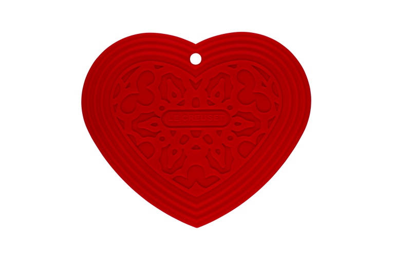 LE CREUSET SILICONE TRIVET - Cerise - HEART