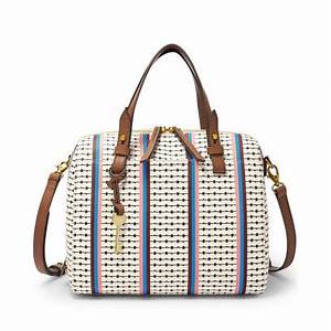 FOSSIL RACHEL SATCHEL - ECRU MULTI STRIPE - ZB7314102