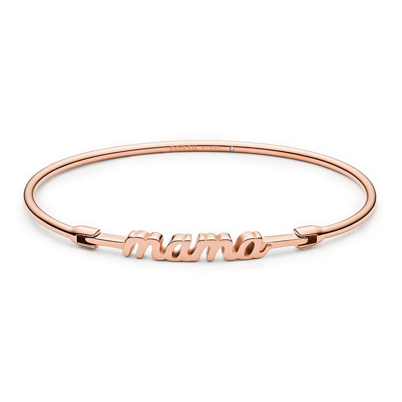 Fossil Bracelet - Rose-Gold-Tone Stainless Steel Bangle - JOF00665791