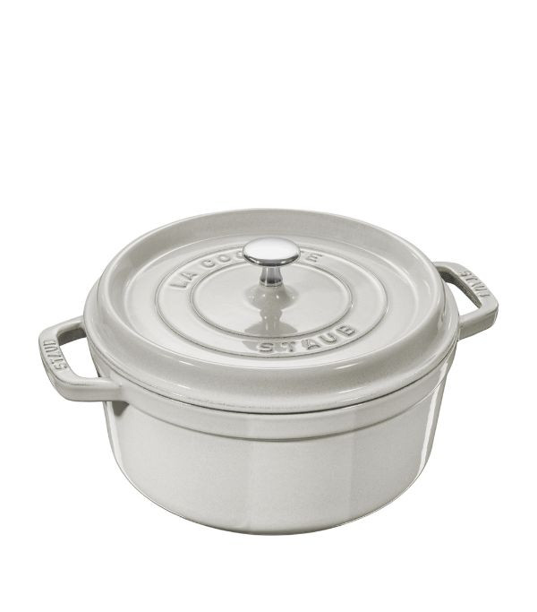 Staub Round Cocotte - White Truffle - 24cm (no box)