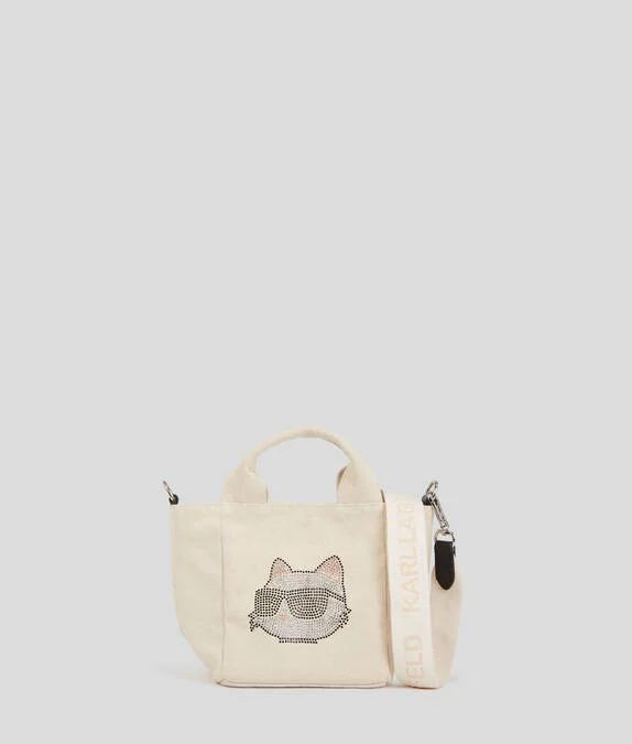 Karl Lagerfeld K/Ikonik Chouprhns Canvas Tote - Natural - 236W3877 / Small